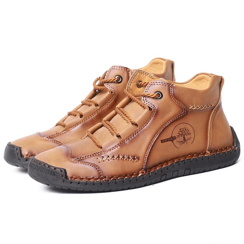 38-48 Men's High-top Large Size Casual Shoes Fashion Retro Casual Leather Boots