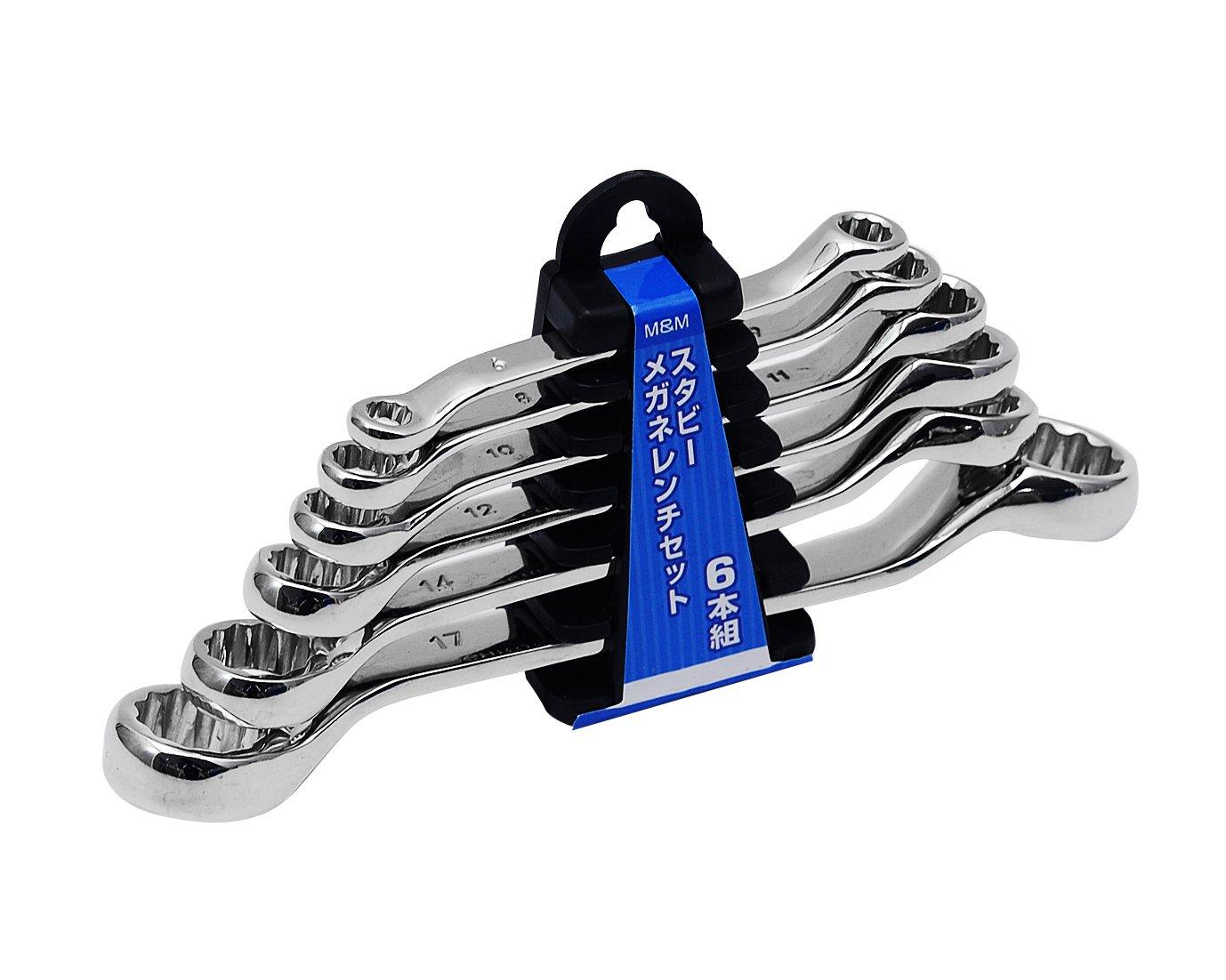 

Takagi Stubby Glasses Wrench Set 6 pieces M&M No.301 серебряный