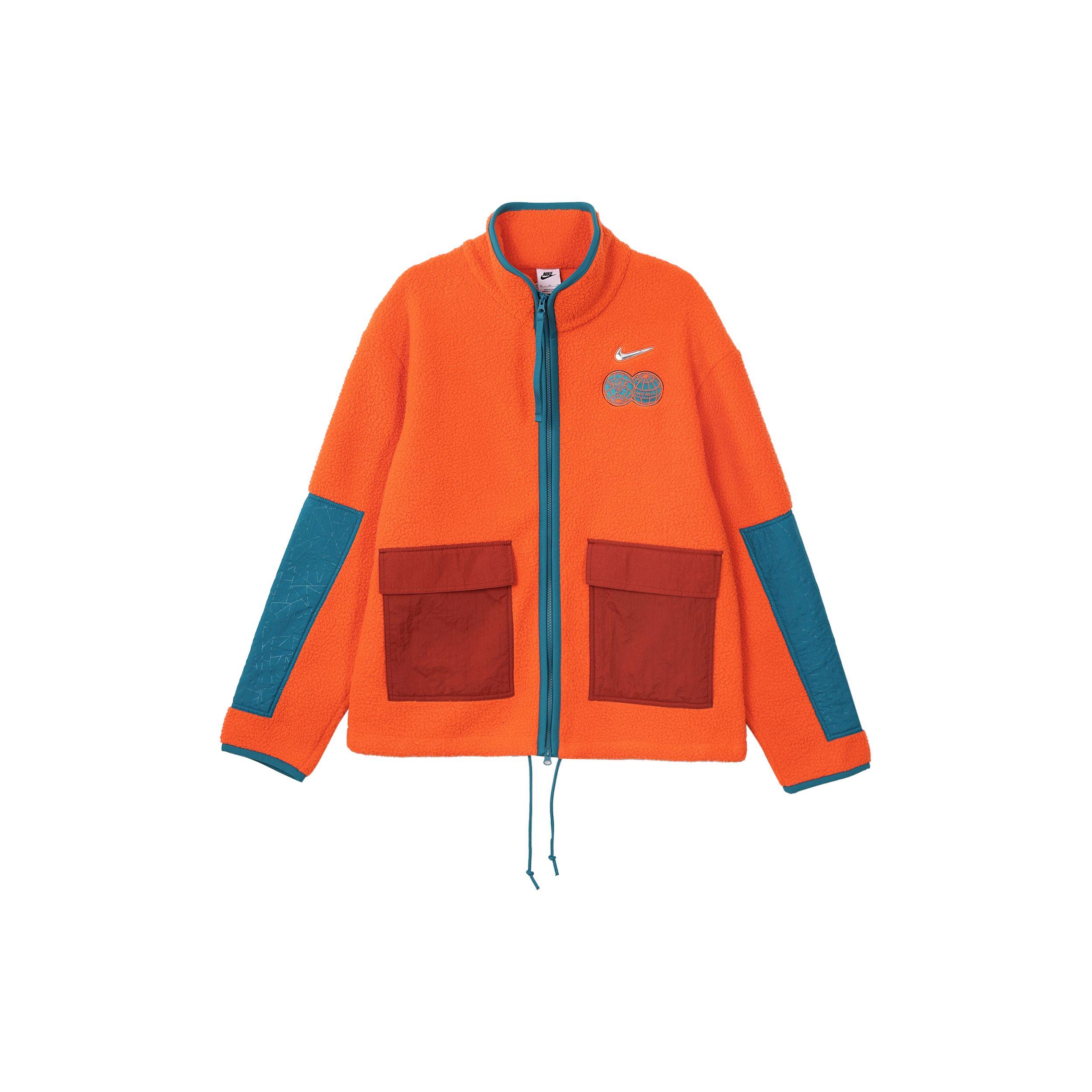 

Спортивная куртка свободного покроя Nike CNY в стиле пэчворк с воротником-стойкой, мужские куртки кораллово-оранжевого цвета DQ5061-817 L