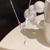 Korean Rhinestone Butterfly Pearl Tassel Necklace Women's Luxury Choker Accessory