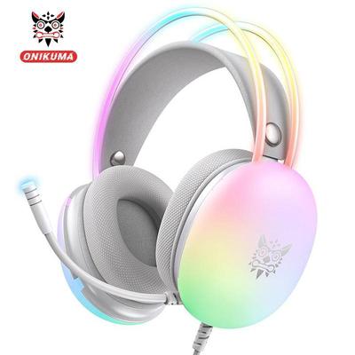 ONIKUMA RGB leuchtender kabelgebundener Spiel-Kopfhörer-Subwoofer-Stereo mit HD-Noise-Cancelling-Mikrofon für Gaming, bequem zu tragende Kopfhörer-Headset