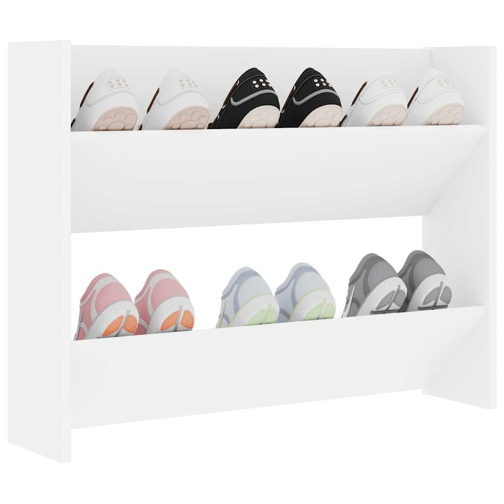Vidaxl Półka Ścienna Na Buty Biała 80X18X60 Cm Materiał Drewnopochodny