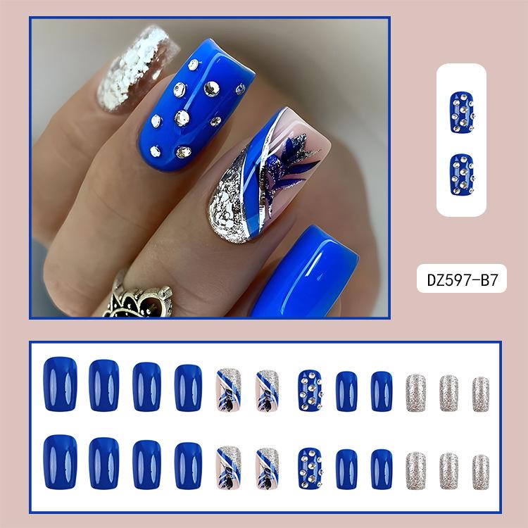 French Rhinestone Handmade Press-On Nail Tips