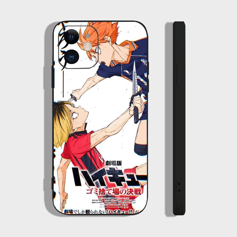 Anime H-Haikyuu Nekoma Phone Case For IPhone 17 Air 16 15 14 13 Pro Max 11 12 Black Silicone Cover