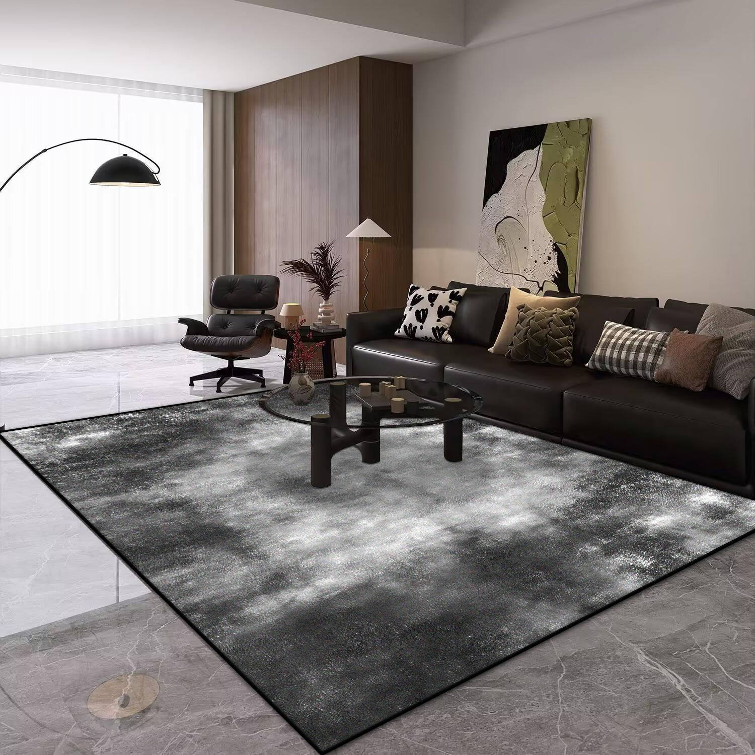 

Modern Grey Easy Clean Large Carpet Living Room Home Bedroom Decoration Carpets Green Luxury Soft Lounge Rugs Washable Floor Mat 60*90cm