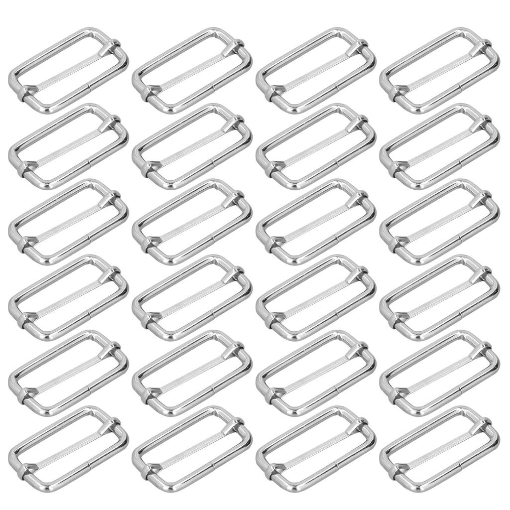 20Pcs Metal Rectangle Adjuster Durable Fadeless Exquisite Wide Application Metal Buckle for Clothes