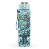 1PC Abstract Ocean Wave Creature 750ml Color Plastic Sports Water Bottle Leakproof Flip Straw Lid Suitable for Sports Office Home Use