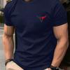 T-shirt Top Sportivo Casual Estivo da Uomo 100% Cotone Ampia Taglia Plus con Stampa a Toro Girocollo Manica Corta Comoda