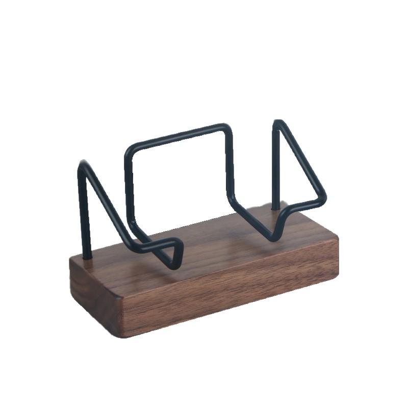 High-End Visitenkartenständer aus Schwarznuss