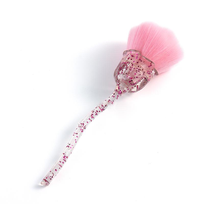 Crystal Rose Handle Loose Powder Brush Makeup & Nail Powder Brush Cosmetic Beauty Contouring Tool