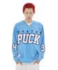 WHATHEPUCK Puck Embroidered Logo Hockey Jersey Sky Blue
