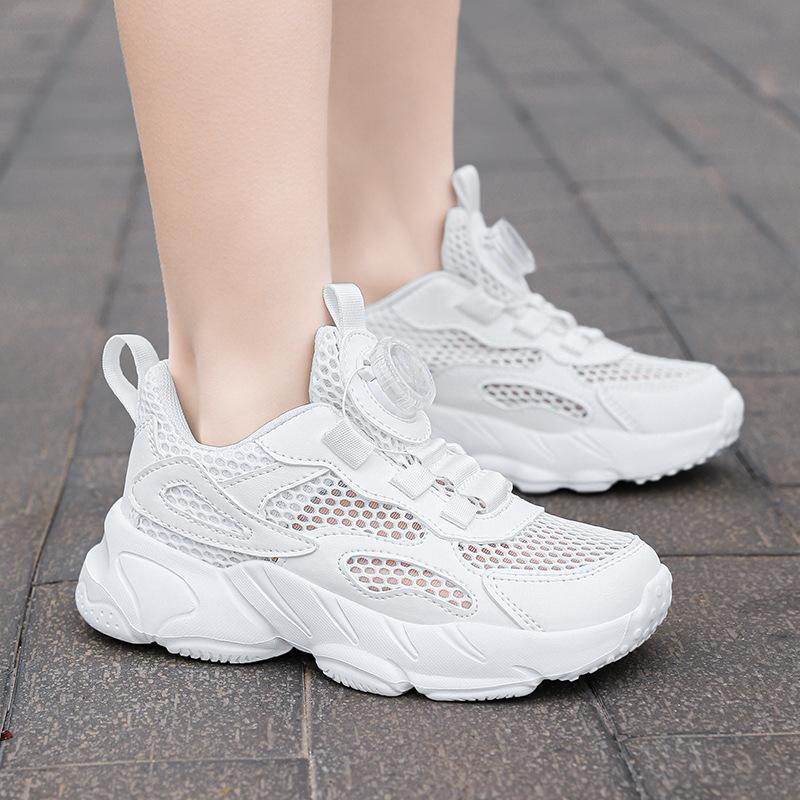 

Spring and summer rotating buckle sports single mesh white shoes children s sports shoes girls students men s casual shoes running shoes 28