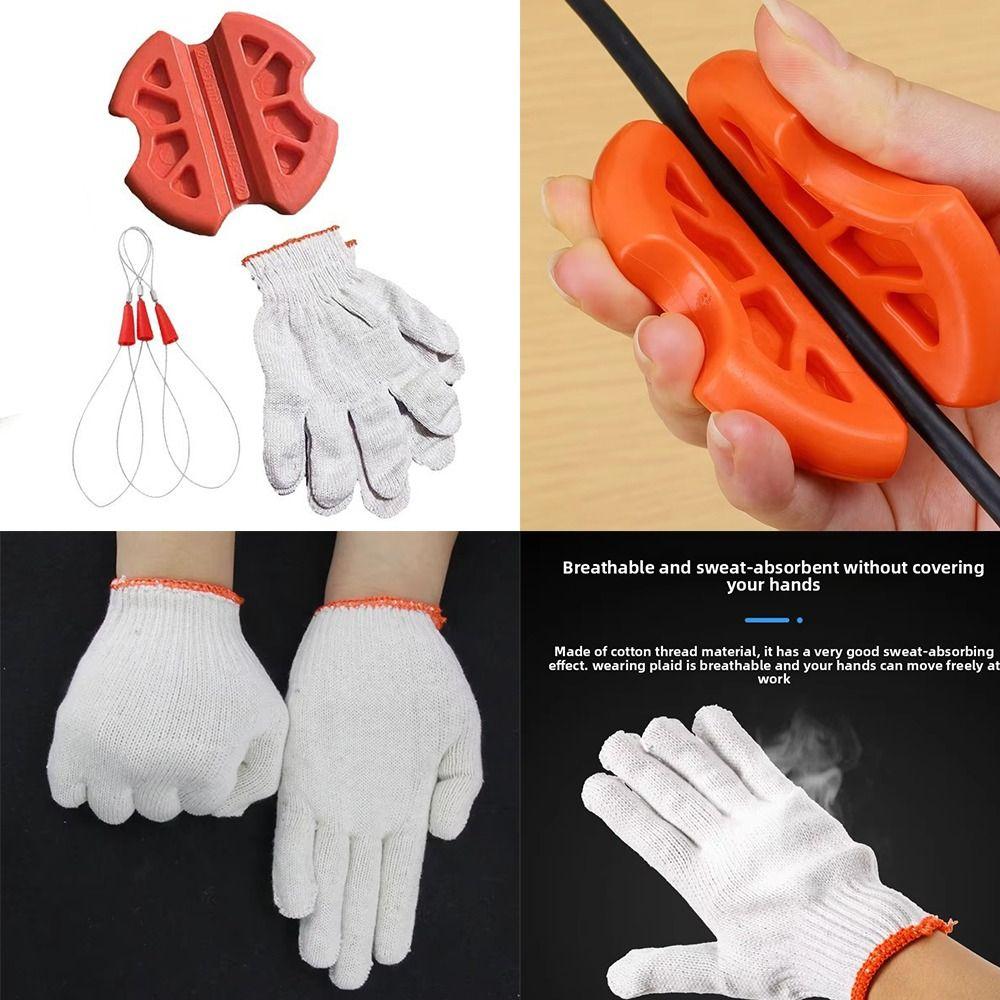 Perforated Tube Cable Puller Rubber Thread Fish Tape Fastener Fastening Tool Safety Glove