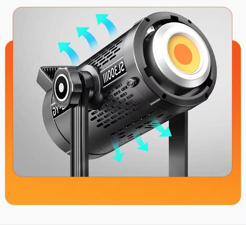350W COB Photography Light with Spherical Softbox & Parabolic Grid