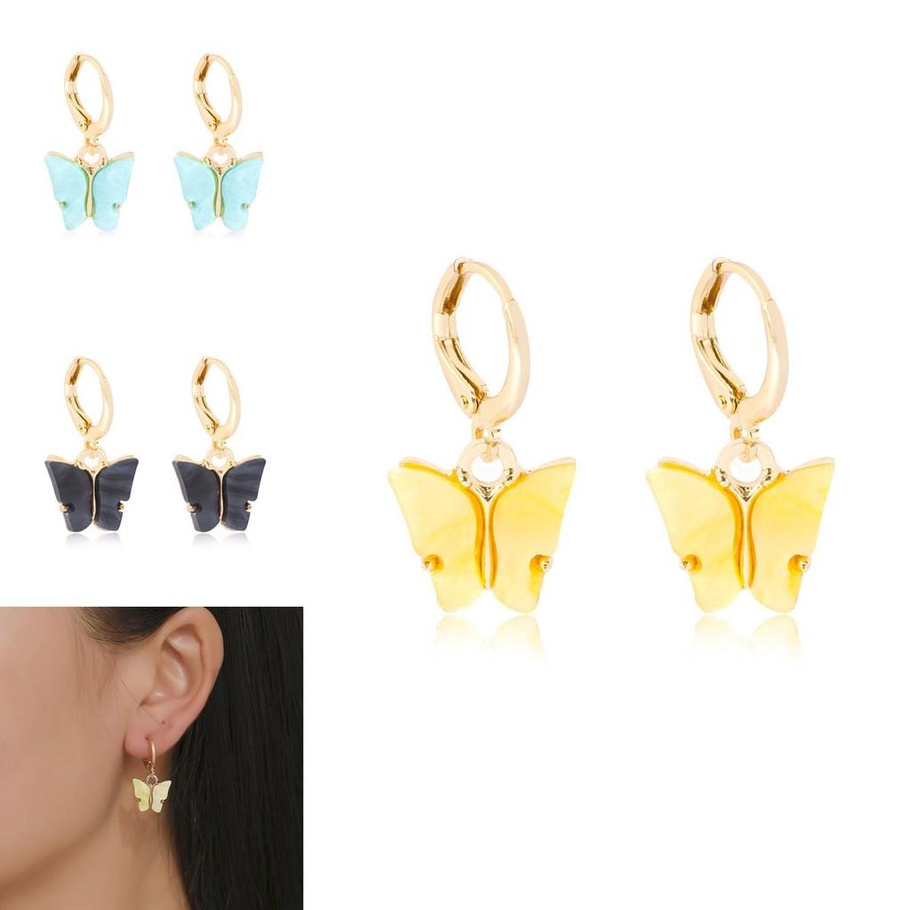 Fashionable Butterfly Earrings European American Style Colorful Trendy Accessory