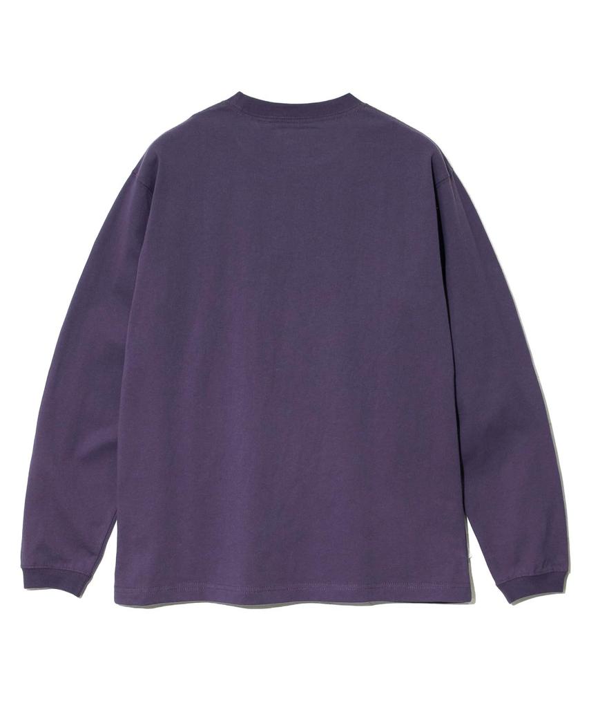 [go slow caravan] 341902 USA/C Iwana Cat Print Long Sleeve T-Shirt, Violet, Medium