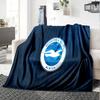Brighton & Hove Albion Crest Flannel Blanket, Soft Polyester, Modern Design, All-Season for Camping, Travel, Gifts for holidays or birthdays
