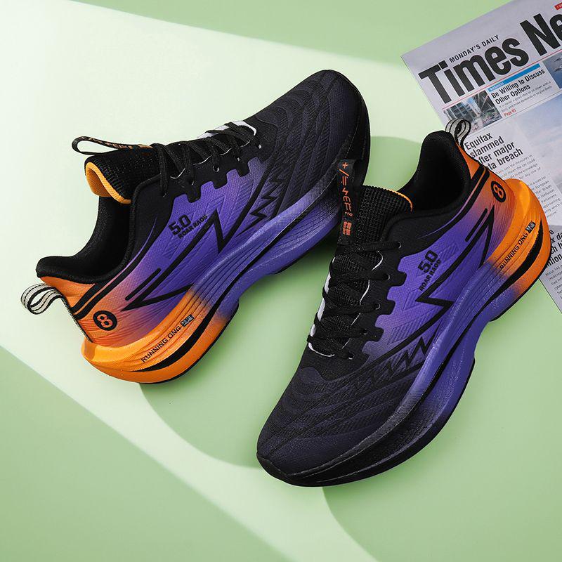 Ultralight Shock-Absorbing Carbon Plate Sneakers for Teens - Soft Sole Marathon Running Shoes for Big Kids