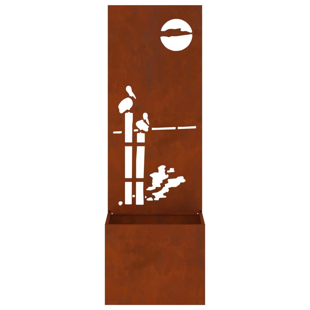 Garden Privacy Screen Canvas Rusty 50 X 32 X 150 Cm
