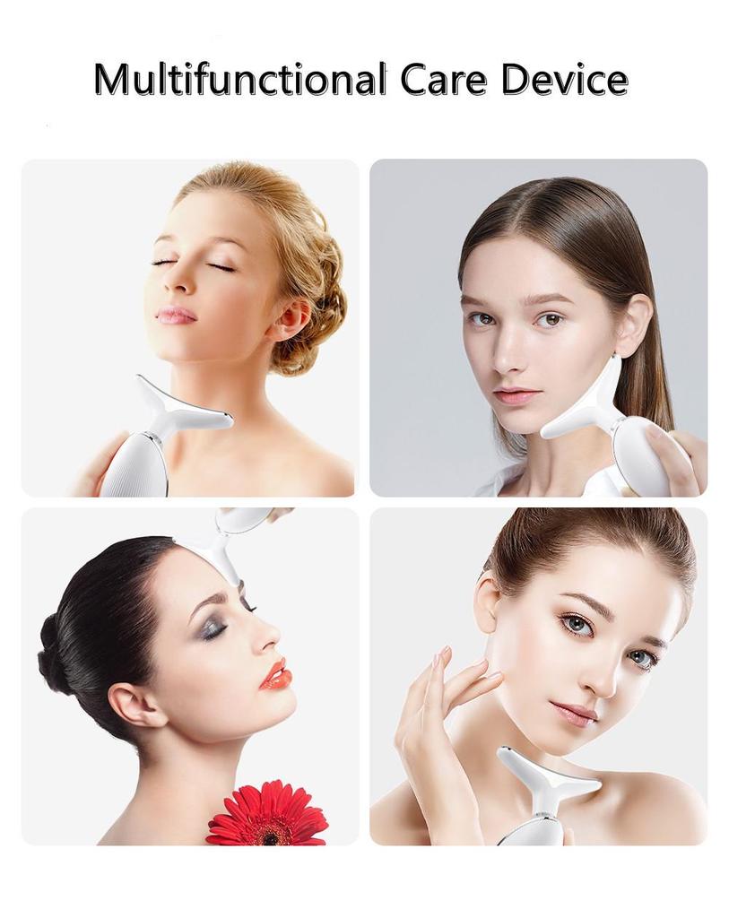 Photon Therapy Neck & Face Massager: Double Chin Reducer and Skincare Tool