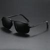 New Fashion TAC Sunglasses Retro Thick Square Frame Double Beam Punk Men's Metal Driving Fishing Sunglasses
