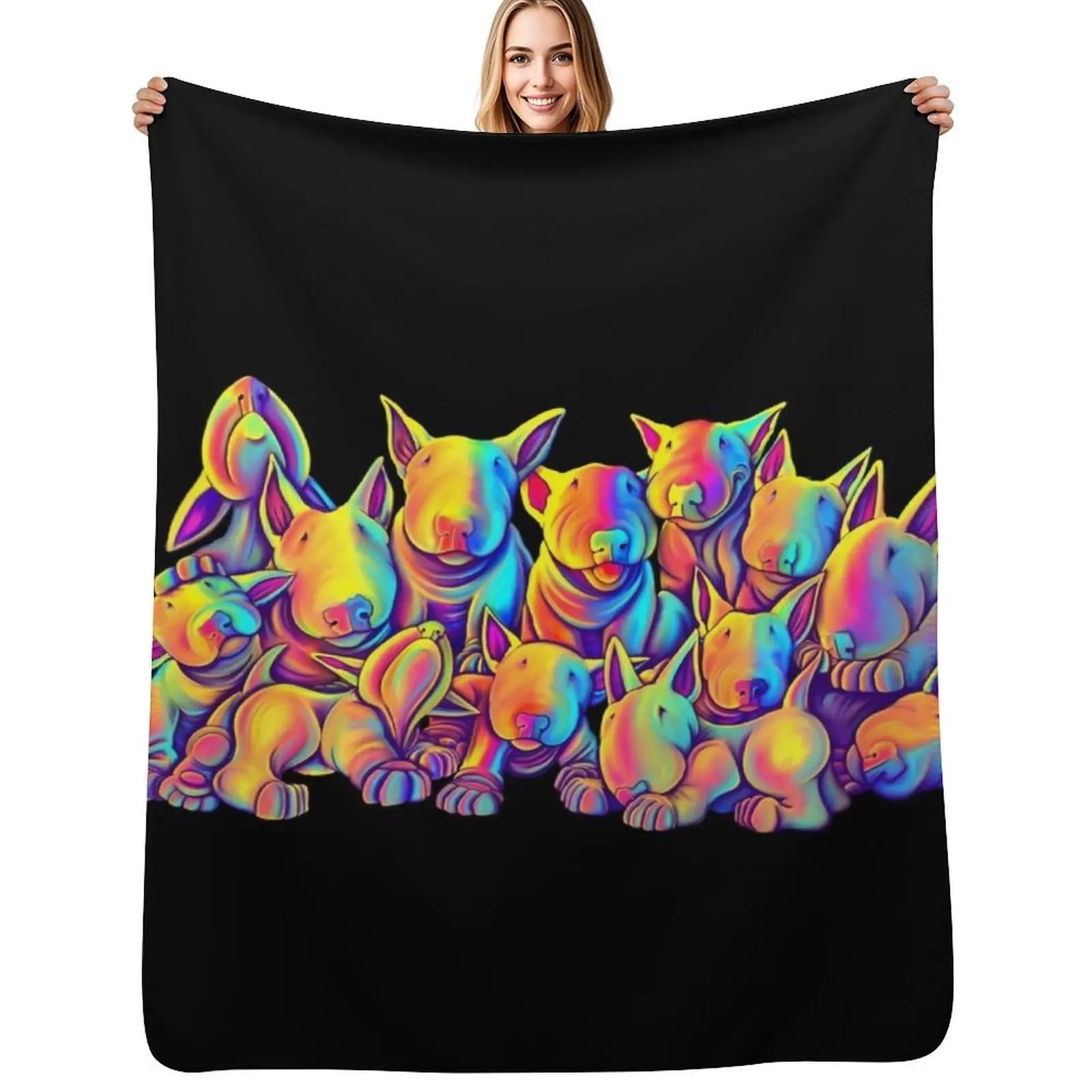 

Group of Bullterriers Throw Blanket Blankets For Baby Vintage blankets and throws Cute Blanket 30x40in
