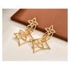 Light Luxury High-end Sense Exaggerated Temperament Earrings Four-leaf Clover Geometric Rhombus Hollow Mosquito Coil Disc Earrings Ear Jewelry