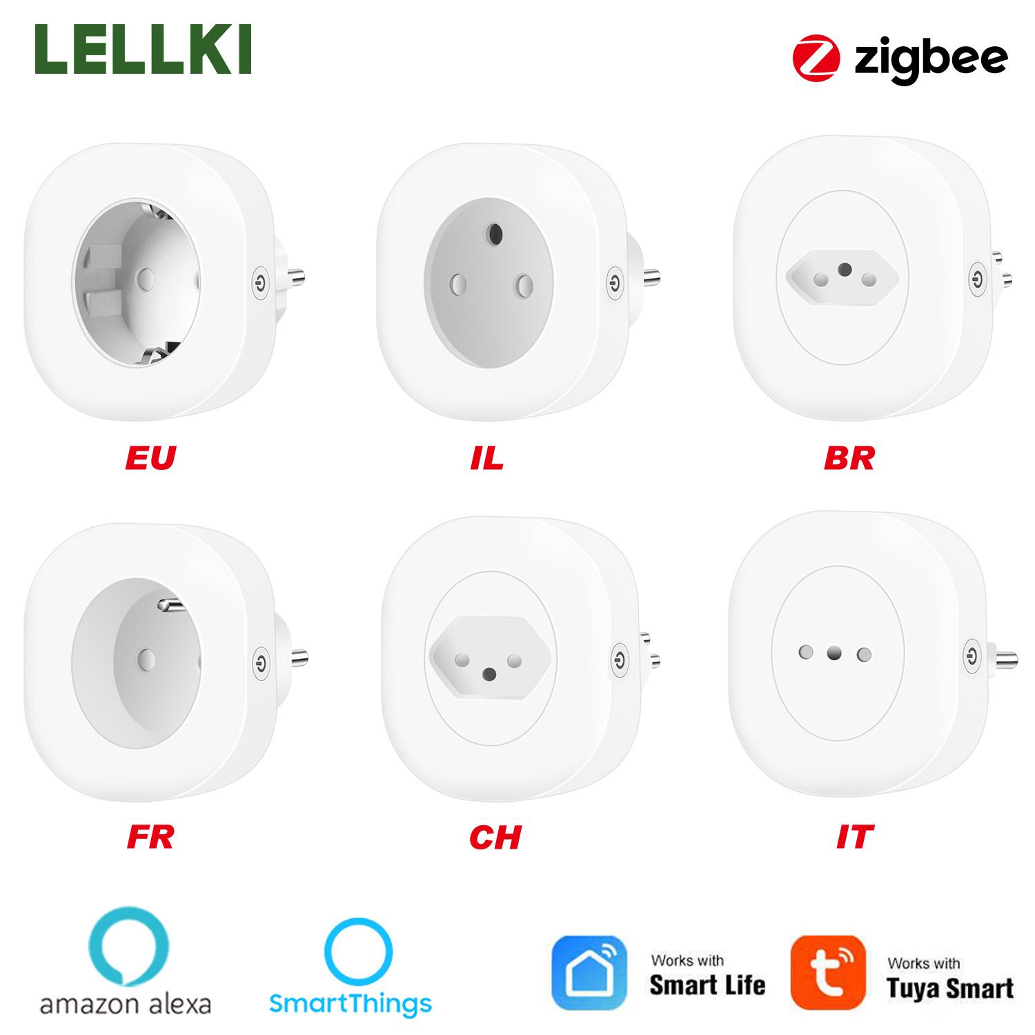 

Розетка LELLKI Zigbee Zigbee2mqtt 10A ЕС Бразилия Французский IL IT CH Пульт дистанционного управления с Tuya art Life artThings