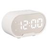 Digital Alarm Clock USB LED Display White Light Mirror Electronic Desktop Clock for Bedroom Living Room