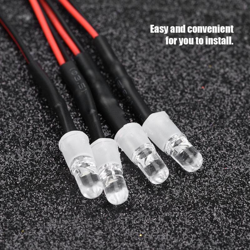 4PCS 5mm Headlights RC Accessory LED Lights for 1/10 Model Car Truck