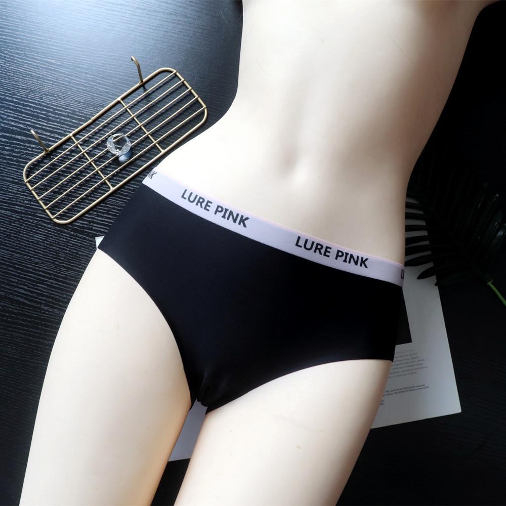 Einfache, modisch bedruckte einteilige High-Spring-Unterwäsche für Damen aus Eisseide, mittlerer, niedriger Bund, Damenslips