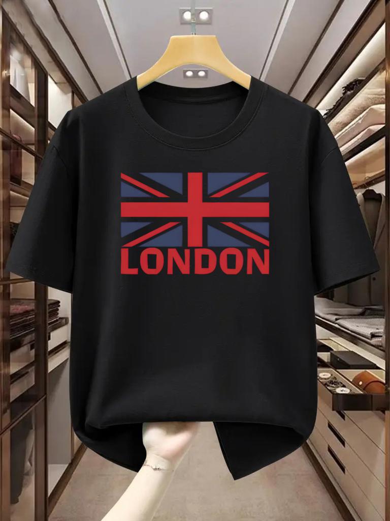 Largesized Mens Tshirt 100 Cotton Featuring The British Flag Design A Summer Comfortable and Casual Shortsleeved Tshirt