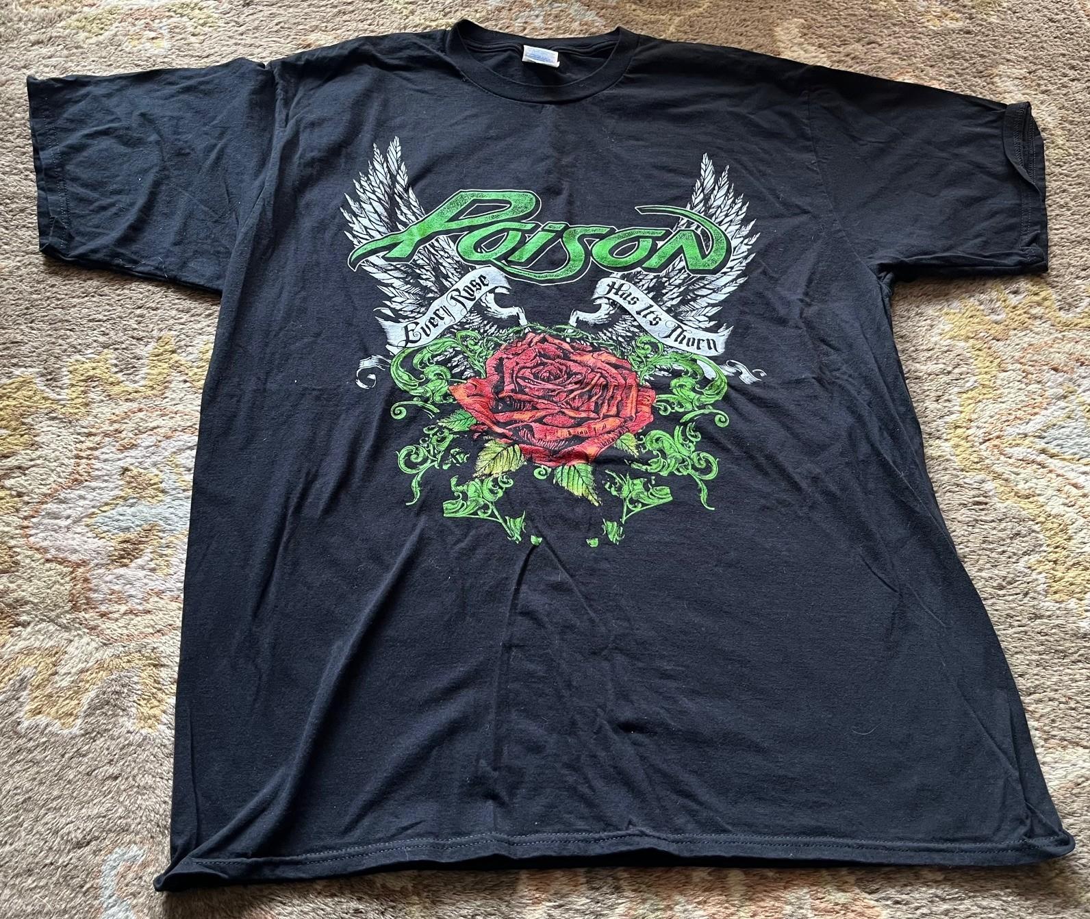 1988 Hard Rock Black T-Shirt POISON  Every Rose Has Its Thorn  Size: XL S