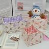 Cute Bear Storage Basket with Bow Quilted Desktop Storage Baskets INS Style Storage Box Cosmetics Sundries Organization Bag 2025