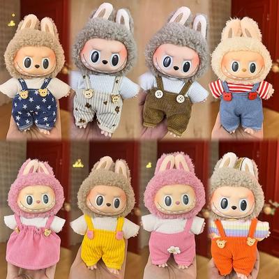Only 17cm Ragcloth Doll Clothes Cotton Doll Dolls Striped T-shirts Overalls Doll Changing Clothes