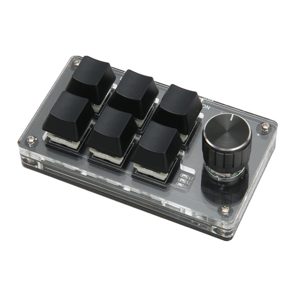6 Key Keypad with Knob Blue Wired USB Wireless Dual Mode Connection Programmable Mechanical Keyboard