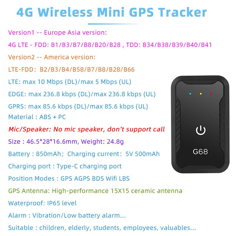 4G Tracking Device Real Time GPS Tracker Waterproof Anti-Loss Location Tracker GPS Locator for Children and The Elderly