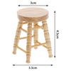 1Pc 1/12 Dollhouse Miniature Wooden Stool Chair Furniture Accessories Decoration