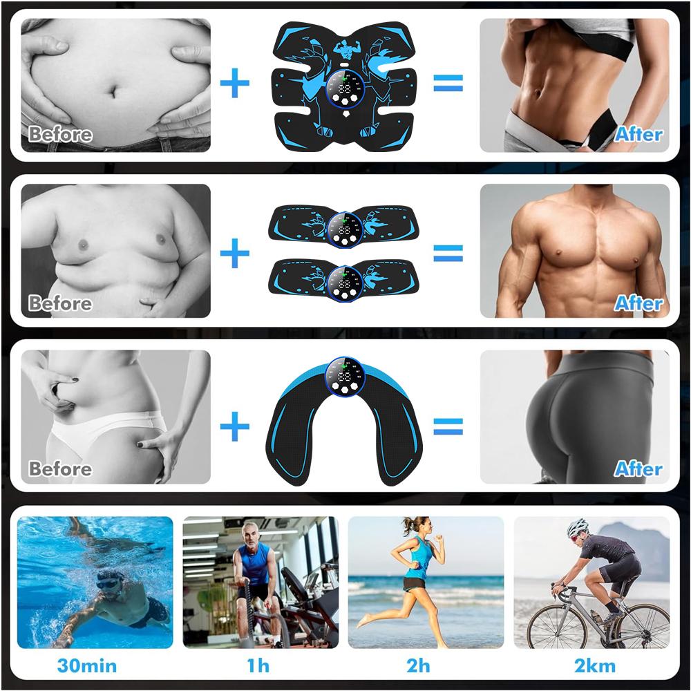 EMS abdominal fitness equipment set with 8 abdominal training modes and 29 intensity home exercise lazy fitness equipment