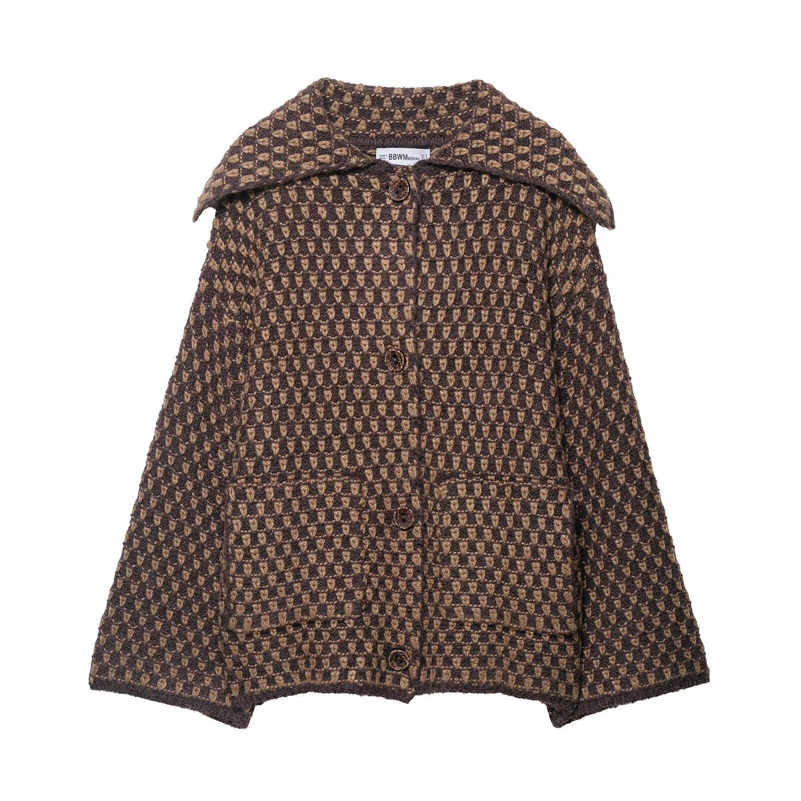 European and American women s clothing popular fashion temperament knitted jacket S