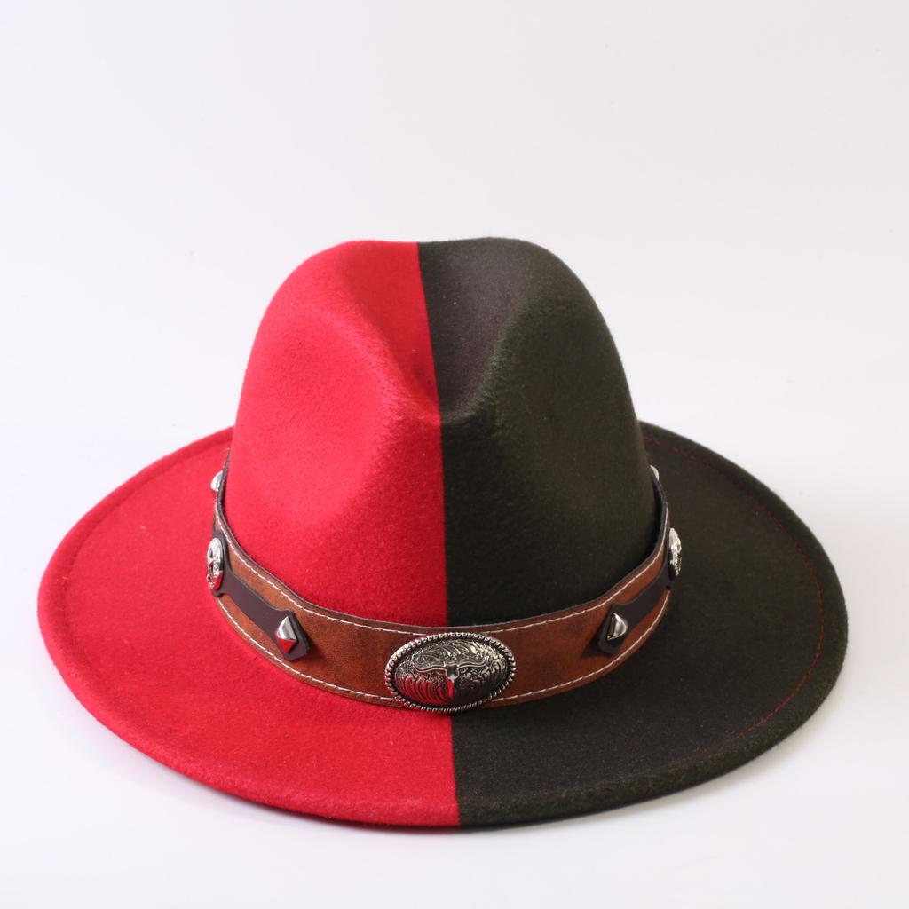 Popular European and American Classic Double-color Wide-brimmed Top Hat Men's and Women's Fashion OL Style Cowboy Hat Jazz Hat
