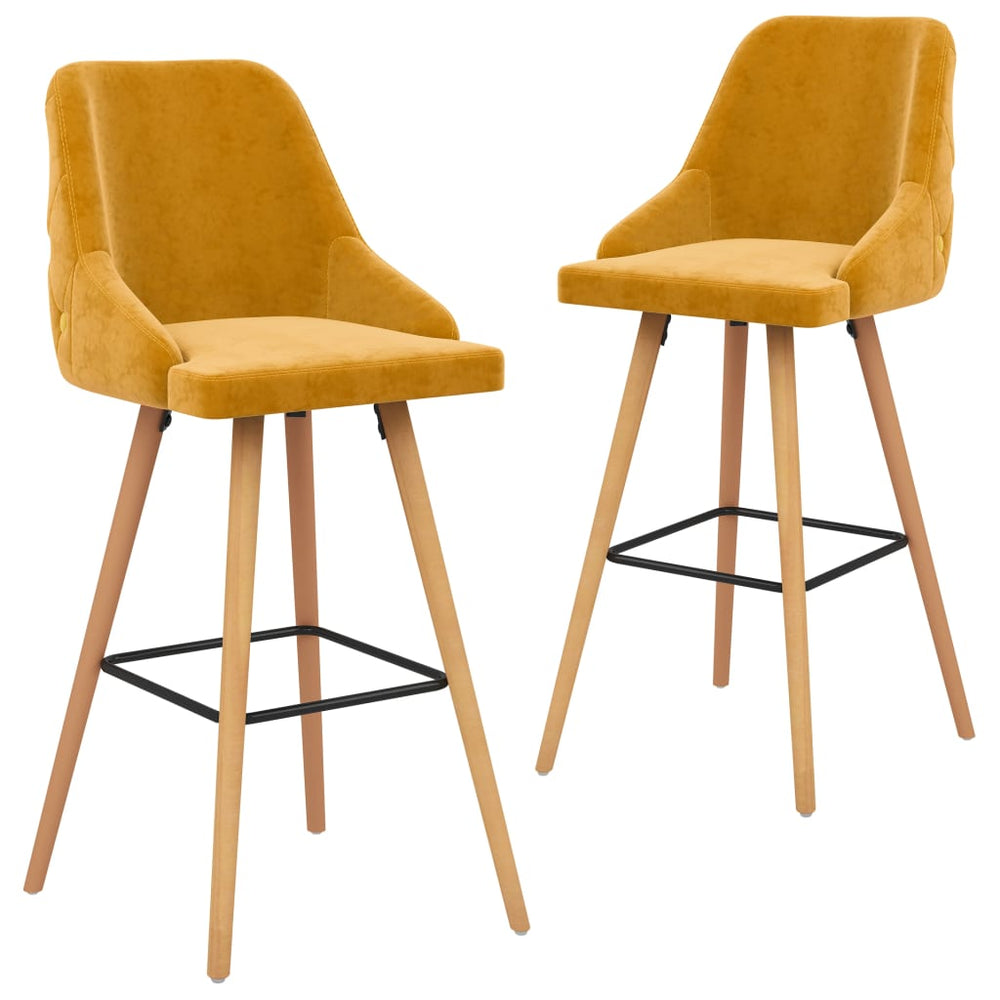 Tabourets de bar lot de 2  velours