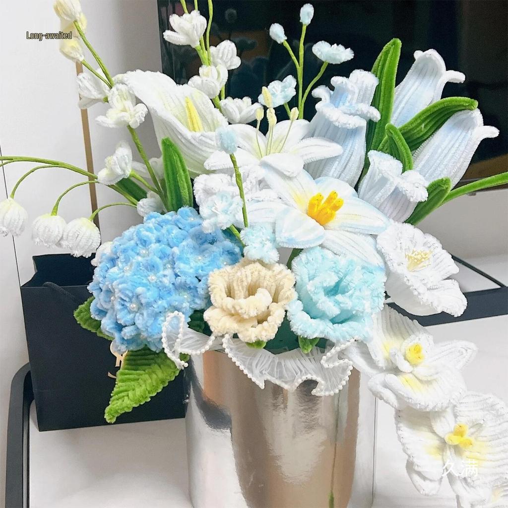 Handmade Pipe Cleaner Rose Bucket Bouquet - DIY Kit & Finished Product for Girlfriends & Best Friends