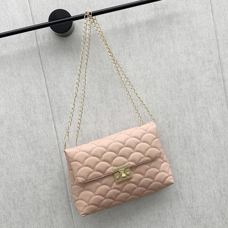 Fish Embroidered Messenger Bag Trendy Fashion Simple Lock Small Square Bag Women's Shoulder Bag