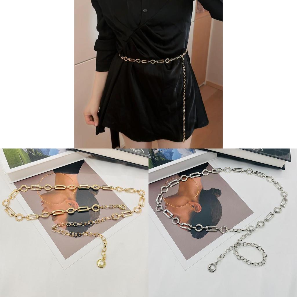 Style Metal Waist Chain Accessory For Women With Simple Shine Design For Casual Wear