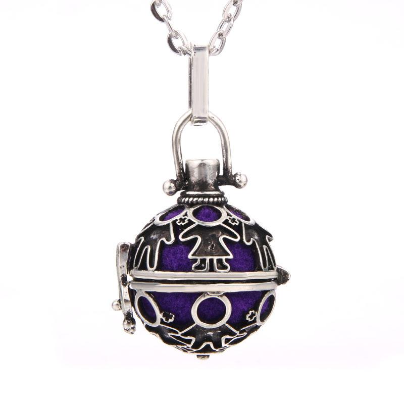 Hot-selling Aromatherapy Ancient Silver Style Cage Type Hollow Necklace Essential Oil Diffuser Perfume Box Ancient Hanfu Accessories