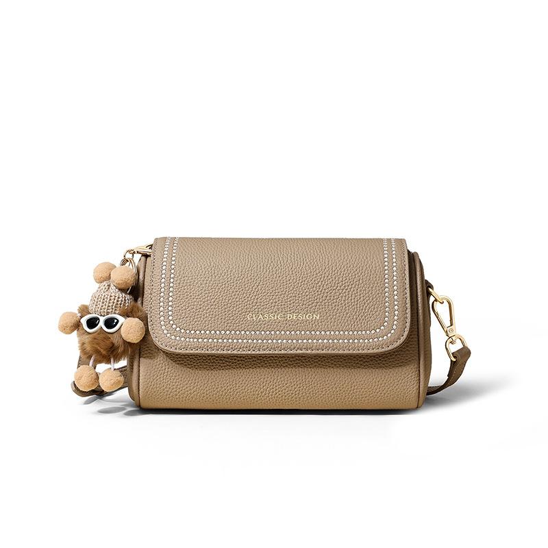 New Crossbody Bag Women's Bag Genuine Leather Commuting Pillow Bag High End One-shoulder Round Bag