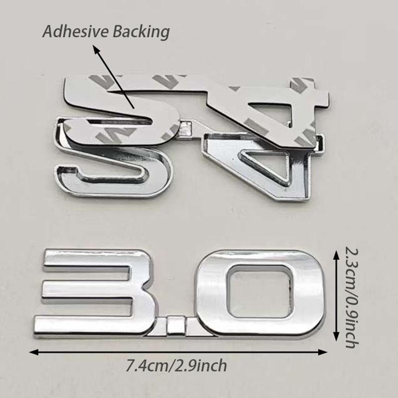 1Pcs 2.0T 2.2T 2.4T 2.5T 2.8T 3.0T Premium Metal Car Sticker Side Fender Rear Trunk Emblem Badge Decals For Any Vehicle