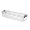 Stackable Storage Box Clear Desktop Organizer Plastic Storage Bins with Lids Office Supplies for Toys Snacks