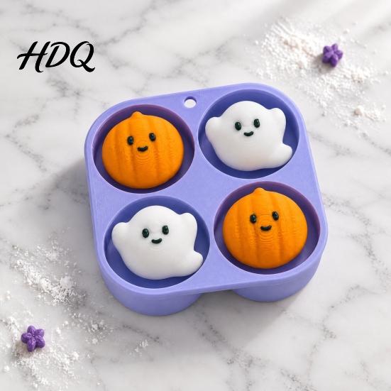 Halloween Desktop Ornament Clicker Fidget Toy 3D Printed Pumpkin Ghost Egg Carton Tactile Sensory Tool with Keychain Hole Cute Stress Relief